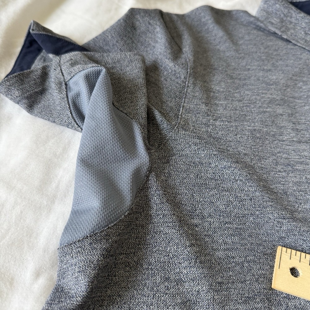 Outdoor Voices Clubknit Performance Heather Blue Gray Polo Golf Shirt XL - Picture 5 of 8